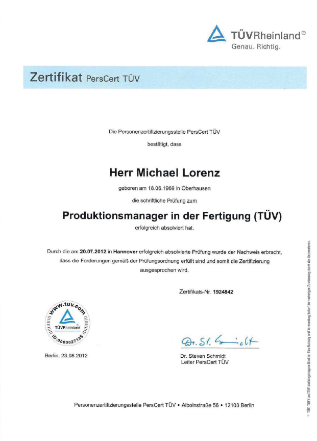 Produktionsmanager in der Fertigung