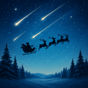 Schlitten mit Sternschnuppen